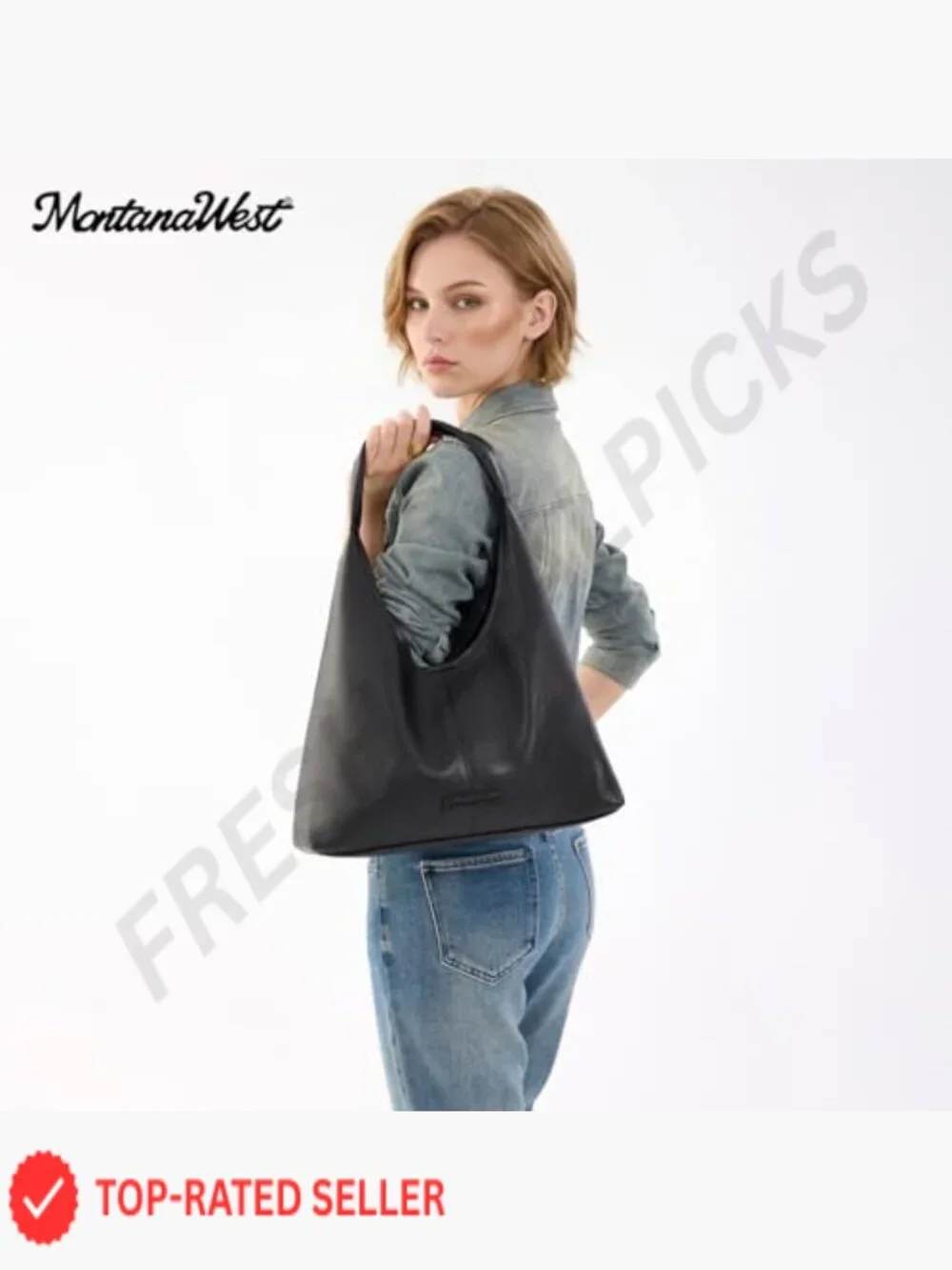 Slouchy Soft Hobo Shoulder Bag Tote with Pouch Magnetic Closure Faux Leather